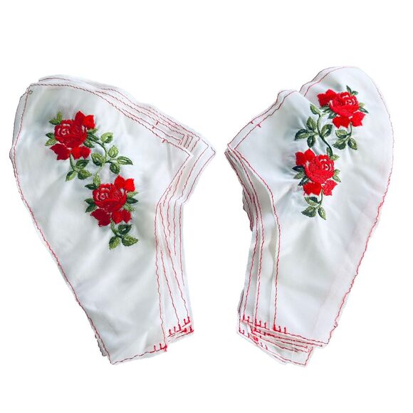 +Vintage Embroidered Rose Collars for Sleepwear, Lingerie or Robes Set of 10 - Picture 3 of 5